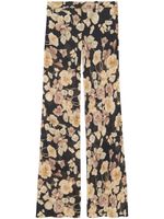 Saint Laurent pantalon évasé à fleurs - Noir