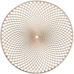 1x Ronde onderleggers/placemats voor borden goud 30 x 45 cm   -