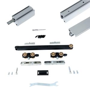 Xperta set 6m rail - alu - vloerplint - Dubbele deur - inbouw auto fix