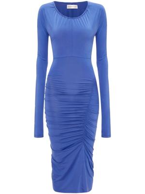 Victoria Beckham Midi-jurk met ruches - Blauw