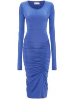 Victoria Beckham Midi-jurk met ruches - Blauw