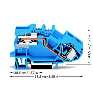 WAGO 783-613 Scheidingsklem 12 mm Spanveer Toewijzing: N Blauw 25 stuk(s)