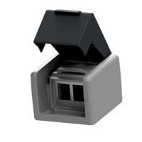 EasyLan Moduloopopname, opbouw, rechte uitgang, 2-voudig, IP44