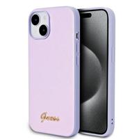 iPhone 15 Guess Iridescent Metal Script Hybrid Hoesje - Paars - thumbnail