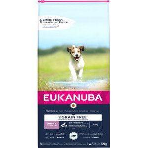 Eukanuba Puppy & Junior S/M graanvrij zeevis hondenvoer 2 x 12 kg