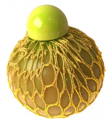 Toys Amsterdam knijpbal met parelmoer junior 6 cm siliconen geel