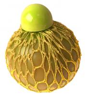 Toys Amsterdam knijpbal met parelmoer junior 6 cm siliconen geel