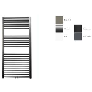 Sanicare design radiator midden aansluiting recht 120 x 60 cm. Gunmetal Sanicare