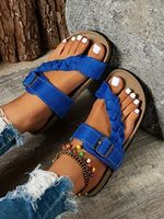 Plain Casual Canvas Summer Slide Sandals