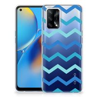 OPPO A74 4G TPU bumper Zigzag Blauw - thumbnail