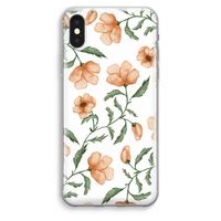 Peachy flowers: iPhone XS Max Transparant Hoesje - thumbnail