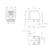 encitech RJJU-88-143-E7V-012 RJ45-connector 3257-0012-03 Bus, inbouw horizontaal Aantal polen 8P8C Zwart 1 stuk(s) - thumbnail