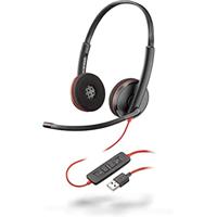 POLY Blackwire 3220 Headset Bedraad Hoofdband Oproepen/muziek USB Type-A Zwart