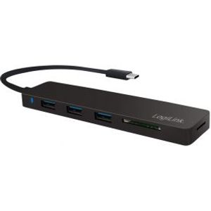 LogiLink UA0312 USB 3.0 hub (3.1 Gen 1) Type-C 5000Mbit/s Zwart