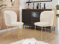 Set van 2 stoelen TERRY crème bouclé stof - thumbnail