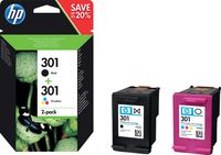 HP inktcartridge 301, 165-190 pagina&apos;s, OEM N9J72AE, 1x zwart en 1 x 3 kleuren - thumbnail