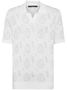 Billionaire polo Crest à motif en jacquard - Blanc