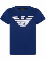 Emporio Armani Kids t-shirt à logo imprimé - Bleu