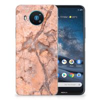 Nokia 8.3 TPU Siliconen Hoesje Marmer Oranje