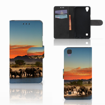 LG X Style Telefoonhoesje met Pasjes Olifanten LG X Style Telefoonhoesje met Pasjes Olifanten