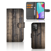 Samsung Galaxy A52 Book Style Case Steigerhout - thumbnail