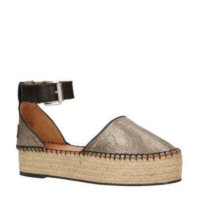 Shabbies Amsterdam plateau espadrilles taupe/metallic
