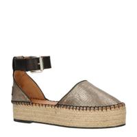 Shabbies Amsterdam plateau espadrilles taupe/metallic