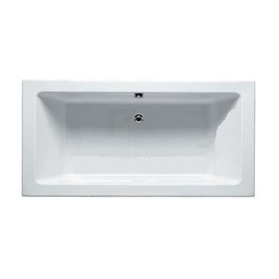 Ligbad Inbouw Saniclear Cube Rechthoek 80x180x49cm Acryl Glans Wit met Overloop