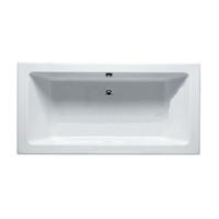 Ligbad Inbouw Saniclear Cube Rechthoek 80x180x49cm Acryl Glans Wit met Overloop