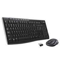 Logitech MK270 Draadloze Toetsenbord en muis combi, Windows, Compacte draadloze muis, 8 multimedia- en sneltoetsen, batterijduur 2 jaar, PC/Laptop, QWERTY US International layout- Zwart