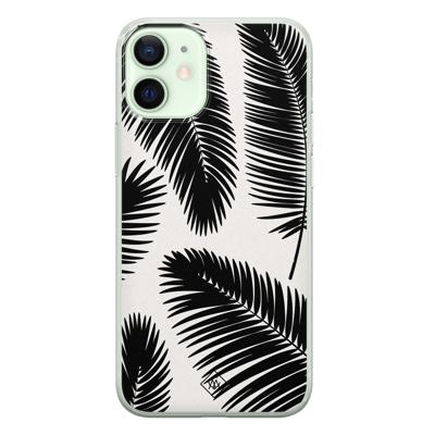 iPhone 12 mini siliconen telefoonhoesje - Palm leaves silhouette iPhone 12 mini siliconen telefoonhoesje - Palm leaves silhouette