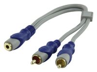 3,5mm stereojack female naar 2x tulp male verloopkabel deluxe - thumbnail