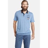 Jan Vanderstorm loose fit polo Plus Size blauw