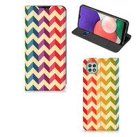 Samsung Galaxy A22 5G Hoesje met Magneet Zigzag Multi Color - thumbnail