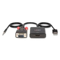 LINDY VGA Adapter [1x VGA-stekker, Jackplug male 3,5 mm - 1x HDMI-bus, USB 3.2 Gen 1 bus A (USB 3.0)] 38284 - thumbnail