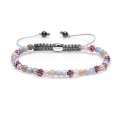 Karma Armband Spiral Peaceful Pink Crystal
