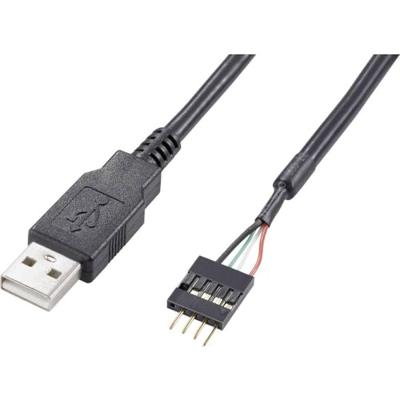 Akasa USB 2.0 Aansluitkabel [1x USB-A 2.0 stekker - 1x USB 2.0 stekker intern 4-polig] 40.00 cm Zwart Vergulde steekcon