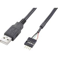 Akasa USB 2.0 Aansluitkabel [1x USB-A 2.0 stekker - 1x USB 2.0 stekker intern 4-polig] 40.00 cm Zwart Vergulde steekcon