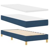 vidaXL Boxspring Bed met Matras - Blauw, 80 x 200 cm Stof