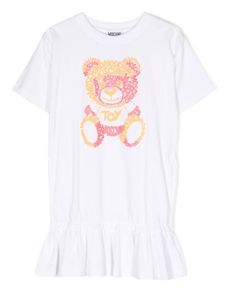 Moschino Kids robe à logo imprimé - Blanc