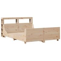 vidaXL Bedframe met hoofdbord massief grenenhout 120x190 cm, bed, bed ombouw, twijfelaar bed, bedbodem, slaapkamermeubel, 2 persoonsbed