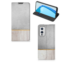 OnePlus 9 Book Wallet Case Wood Concrete - thumbnail