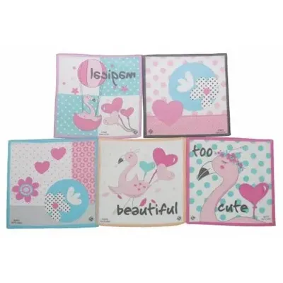 Sofil 12 stuks - kinderzakdoeken Magical - Katoenen zakdoeken - KZ1001 - Roze - KZ1001 - KZ1001 - KZ1001