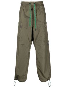 Moncler Grenoble contrast-trim straight-leg trousers - GREEN