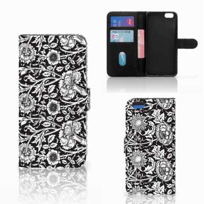Apple iPhone 6 Plus | 6s Plus Hoesje Black Flowers