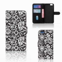 Apple iPhone 6 Plus | 6s Plus Hoesje Black Flowers
