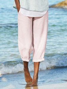 Paneled Linen Casual Pants