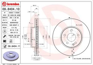 Remmenset, remschijf BREMBO, Remschijftype: Binnen geventileerd, Inbouwplaats: Achteras: , u.a. für Mercedes-Benz