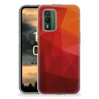 TPU Hoesje voor Nokia XR21 Polygon Red - thumbnail