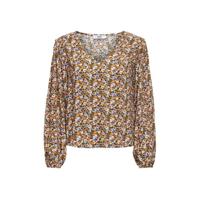 ONLY gebloemde top Tonja oranje/lichtroze/groen